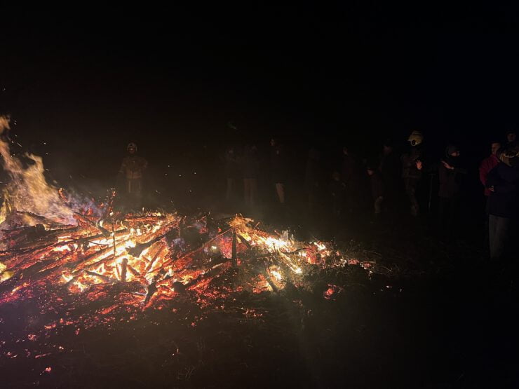 Kerstboomverbrandingen in Riel.