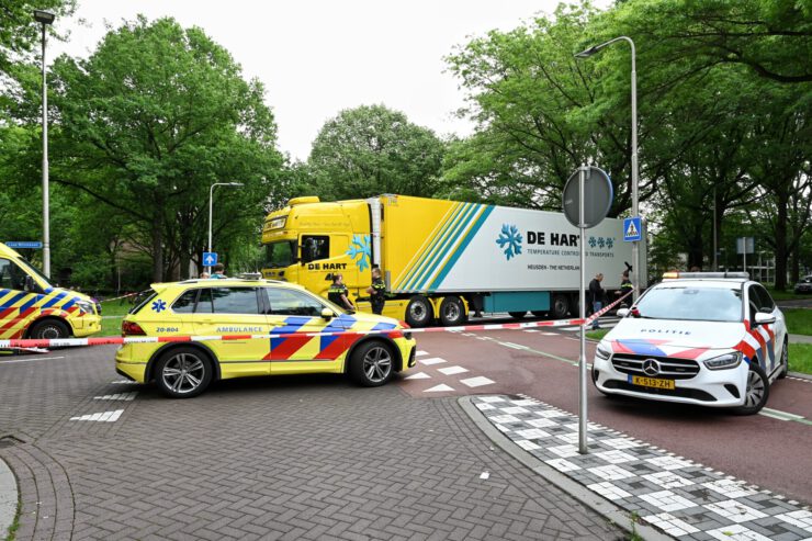 De vrachtwagen dat betrokken was bij het incident op de Lage Witsiebaan.