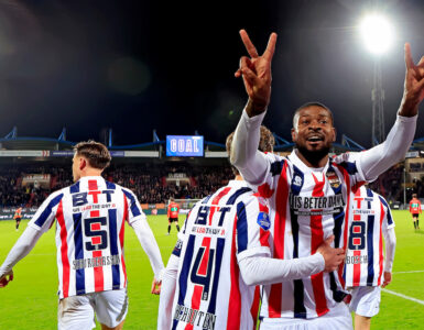 TILBURG, NETHERLANDS - DECEMBER 22: Jeremy Bokila of Willem II celebrating the goal during the Eredivisie match of Willem II and NEC Nijmegen at Koning Willem II stadion on December 22, 2024 in TILBURG, Netherlands