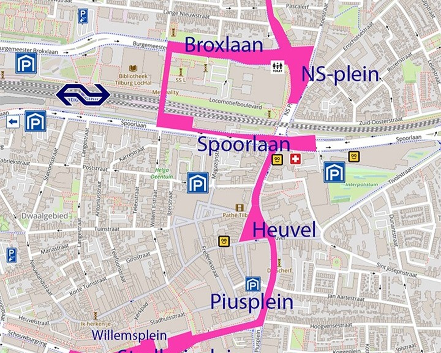Plattegrond Tilburgse Kermis vernieuwd: tunnel NS-plein uitgesloten, maar langere route
