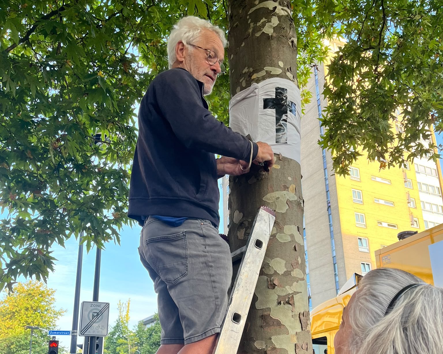 Ten dode opgeschreven bomen krijgen kruis van actiegroep Zinloos Geveld
